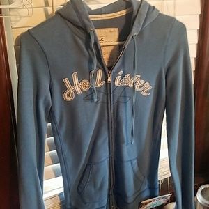 Womens M blue Hollister zip-up